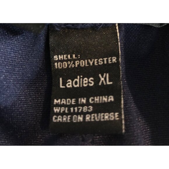 Holloway Athletic Pants Women Size XL Navy Blue Drawstring Pockets Lined Zip Leg - Picture 9 of 9